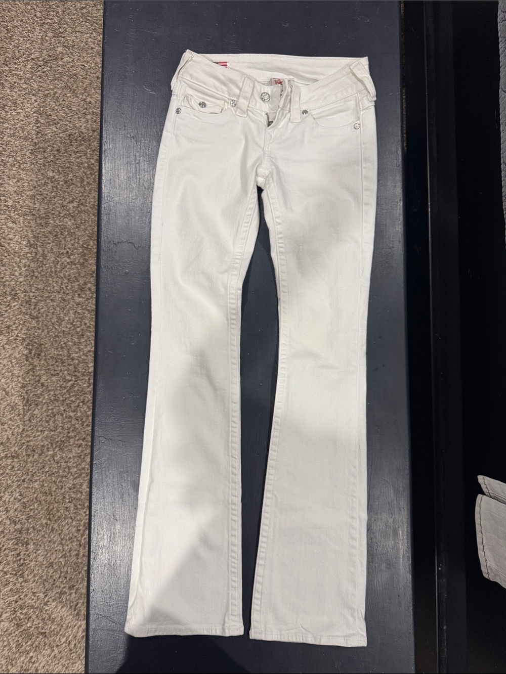 True Religion Women's Straight Leg Jeans in White